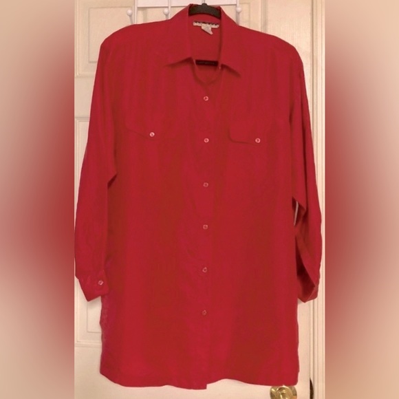 Button Up Silk Blouse - Picture 1 of 4